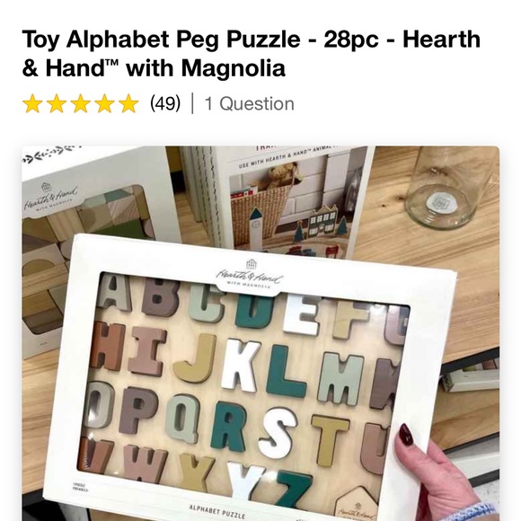 Toy Alphabet Peg Puzzle - 28pc - Hearth
& Hand™ with Magnolia - Picture 4 of 5